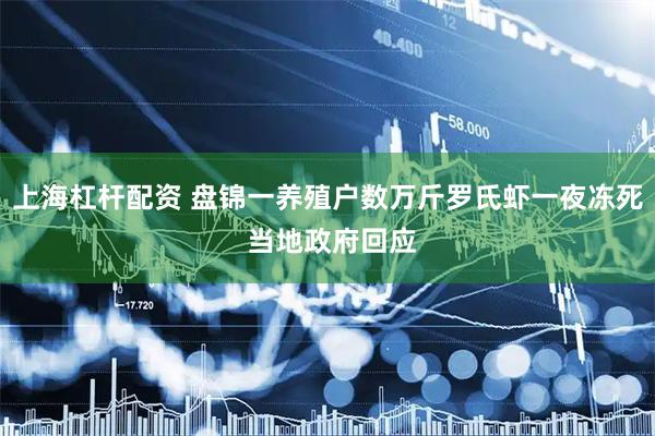 上海杠杆配资 盘锦一养殖户数万斤罗氏虾一夜冻死 当地政府回应